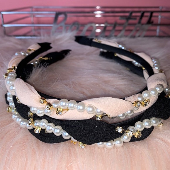 2 Braided Pearl Headbands - Picture 3 of 3